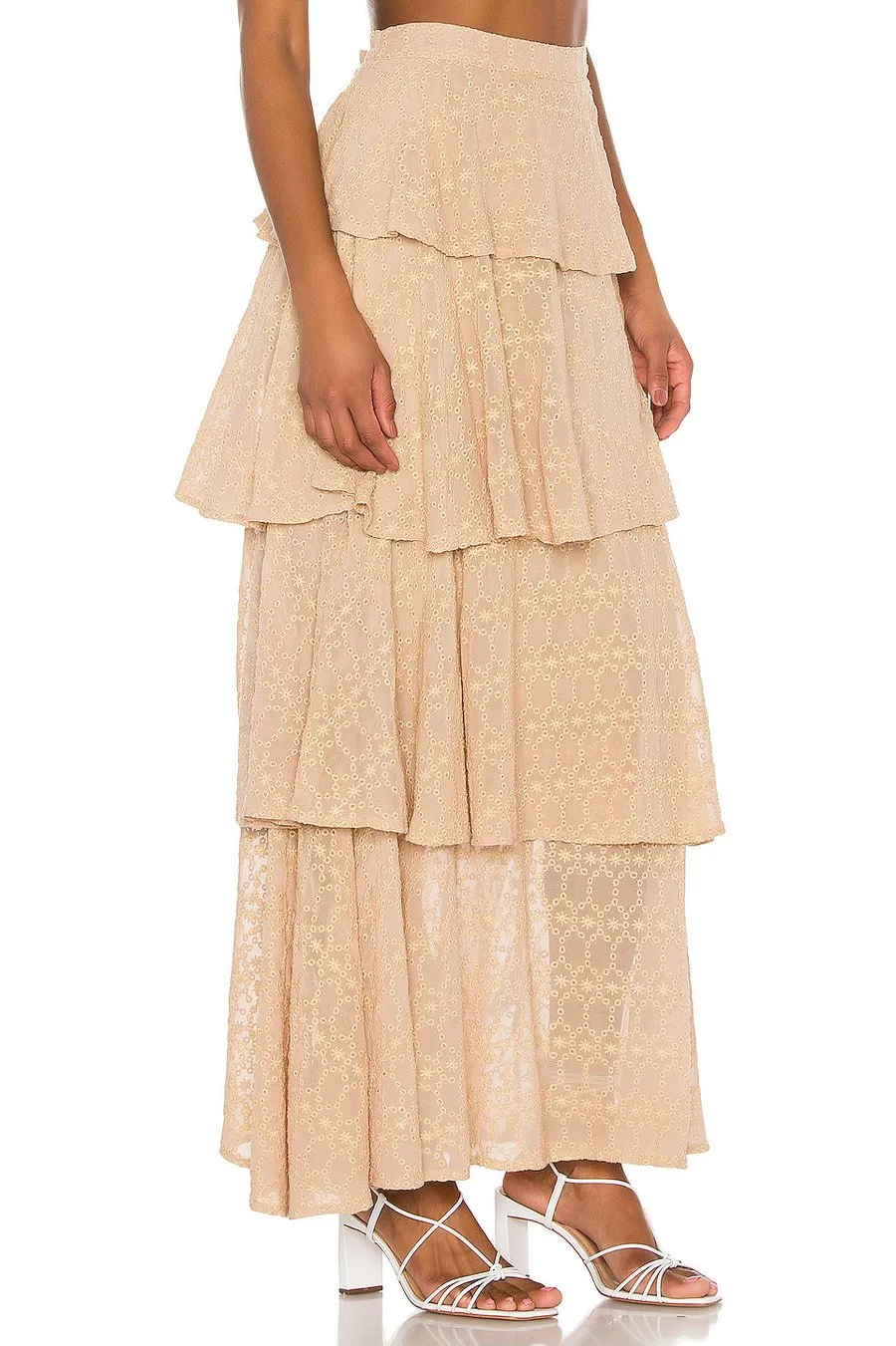 ADRIA SKIRT GEORGETTE CAFE AU LAIT