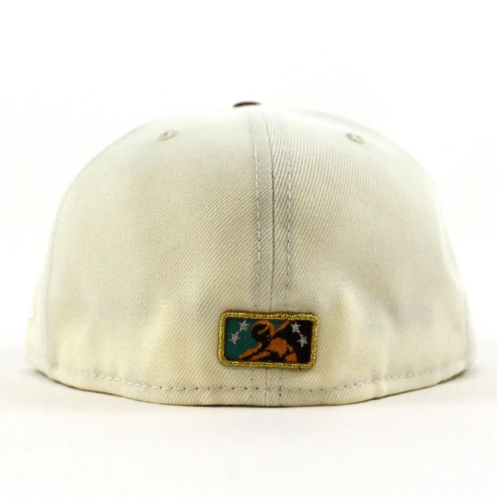 ALBUQUERQUE ISOTOPES Triple A Baseball New Era 59Fifty Fitted Hat (Chrome Maroon Aqua Under Brim)