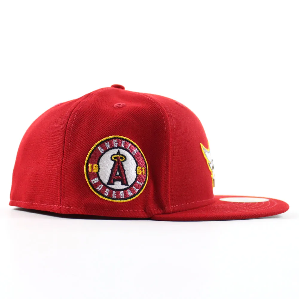 Anaheim Angels 1961 Angels Baseball New Era 59Fifty Fitted Hat (Scarlet Red Gray Under Brim)