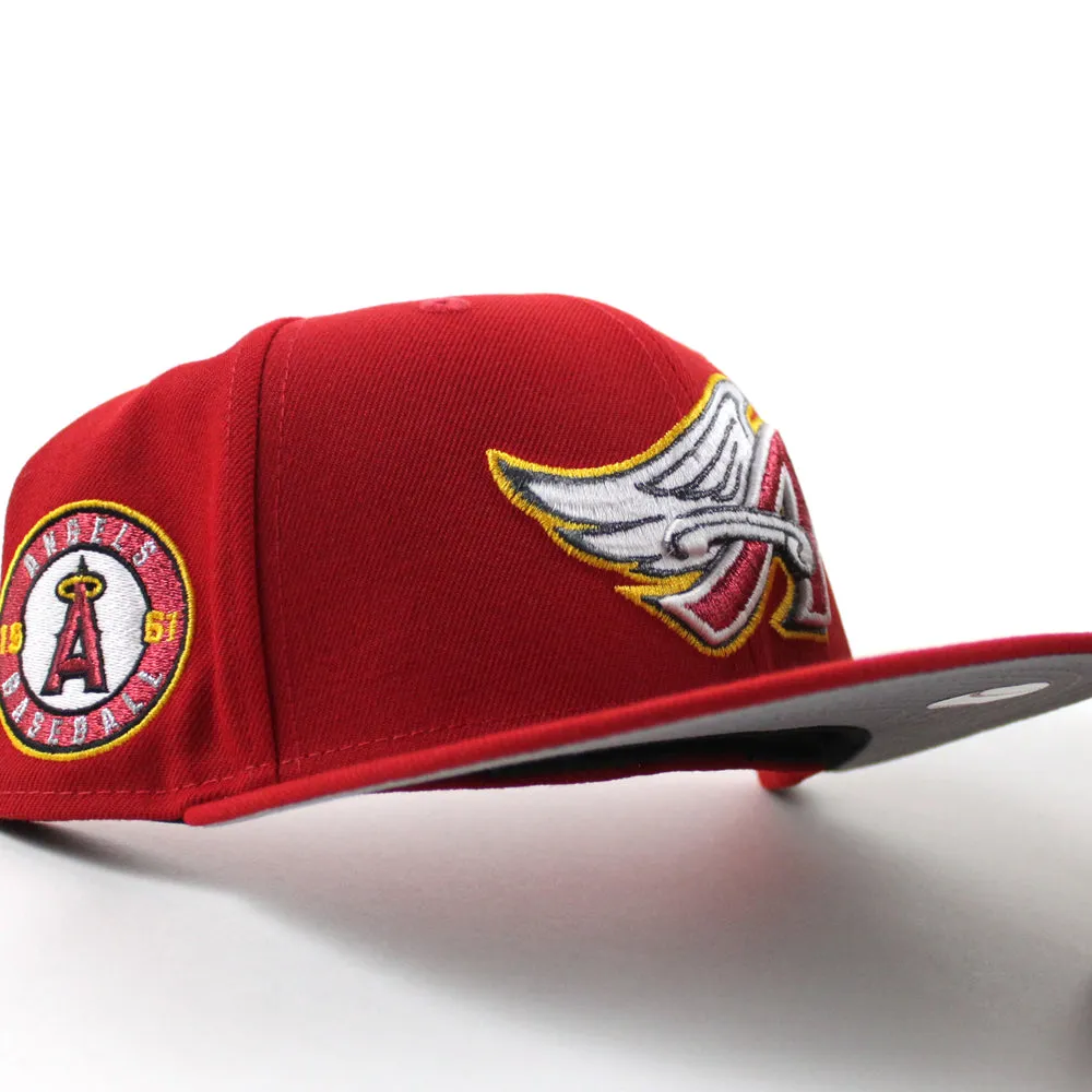 Anaheim Angels 1961 Angels Baseball New Era 59Fifty Fitted Hat (Scarlet Red Gray Under Brim)