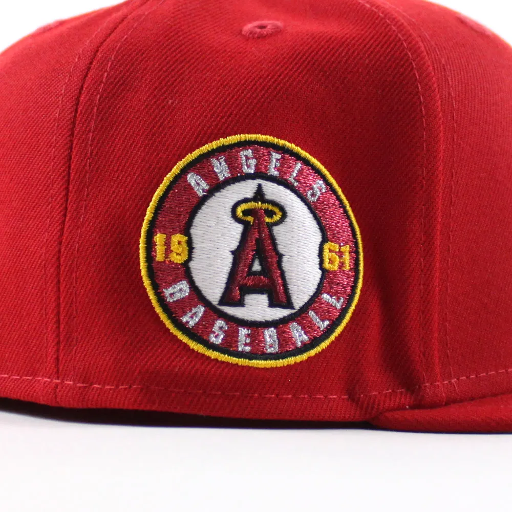 Anaheim Angels 1961 Angels Baseball New Era 59Fifty Fitted Hat (Scarlet Red Gray Under Brim)