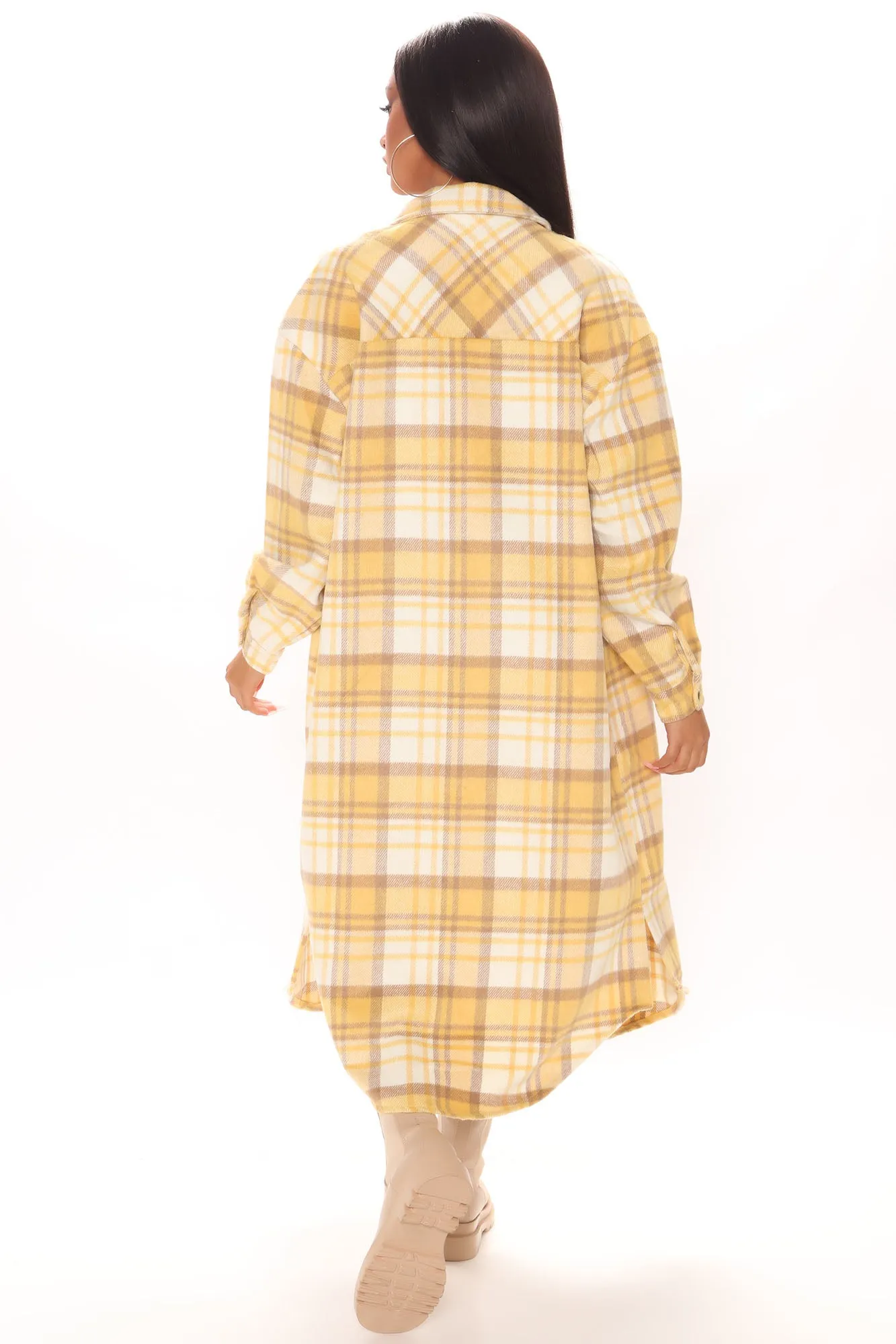 Better For You Long Shacket - Yellow
