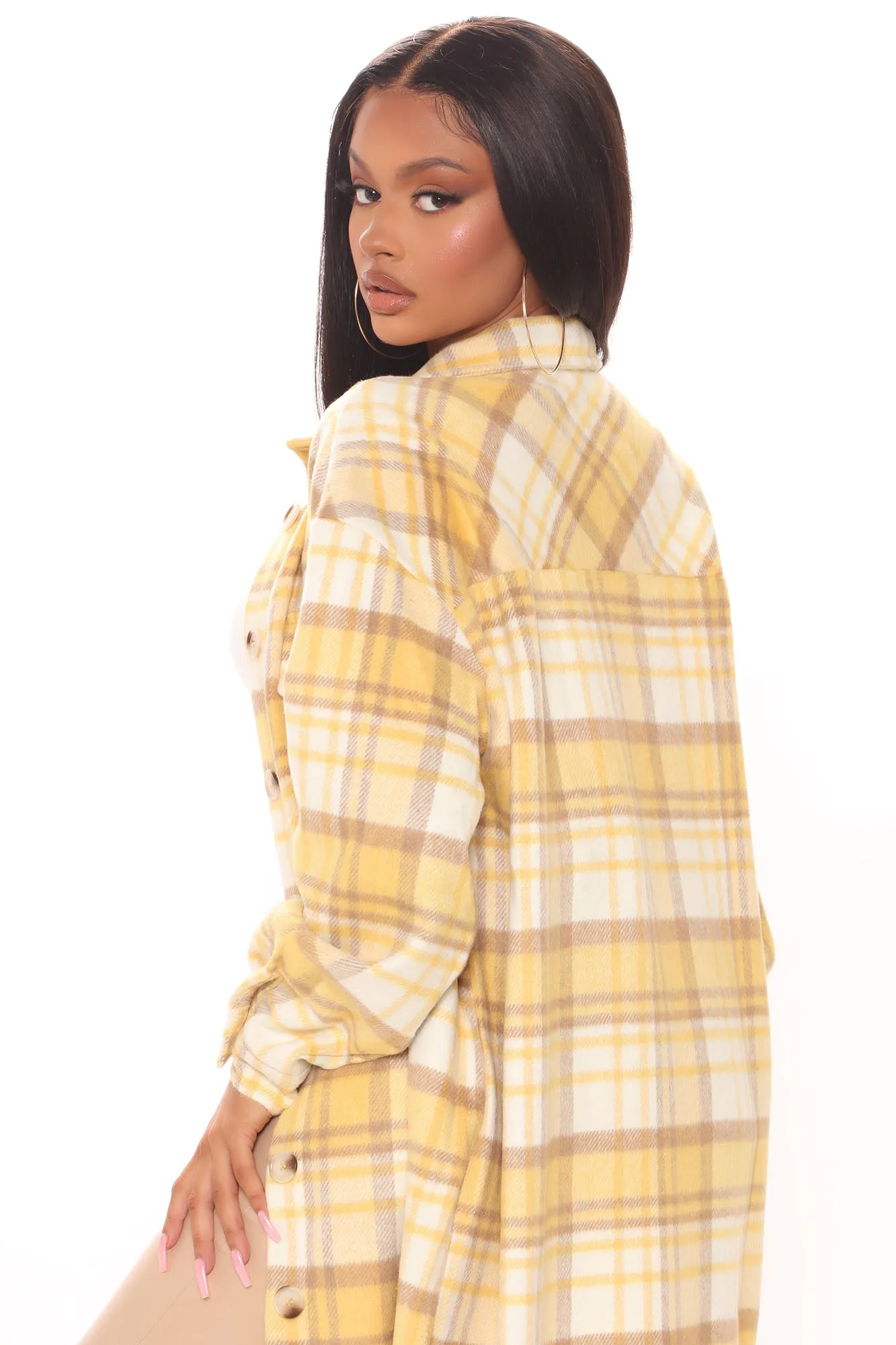 Better For You Long Shacket - Yellow