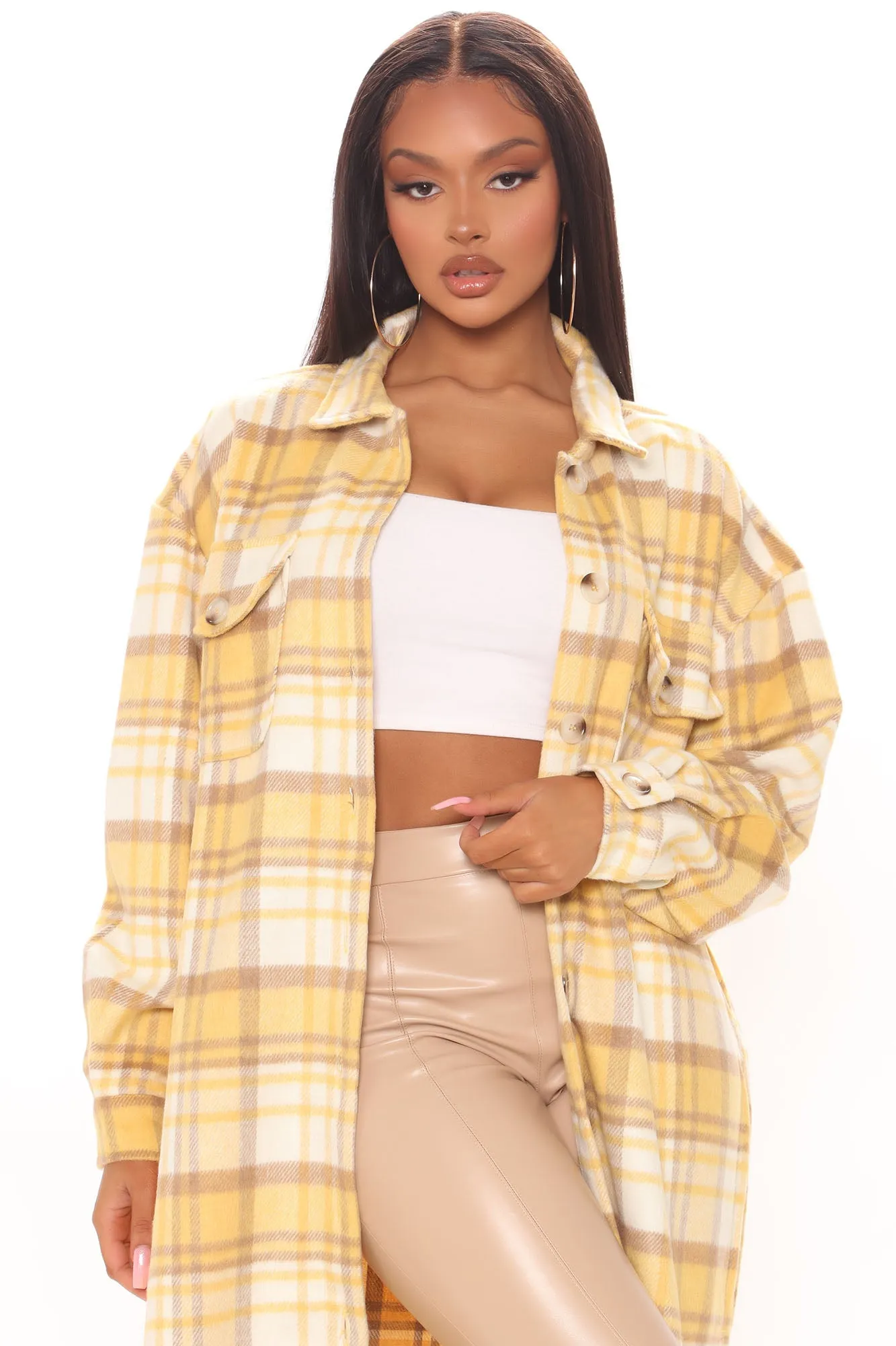Better For You Long Shacket - Yellow
