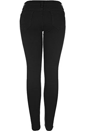 BodiLove Women's 2LUV Distressed Skinny Jeans Black 9