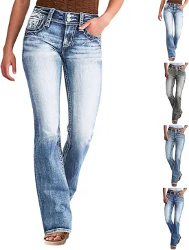 Bootcut Jeans for Women Low Rise Vintage Distressed Jeans 90S Flare Denim Trousers with Pockets Denim Ankle Pants Bootcut Jeans for Women Low Rise Vintage Distressed Jeans 90S Flare Denim Trousers with Pockets Denim Ankle Pants