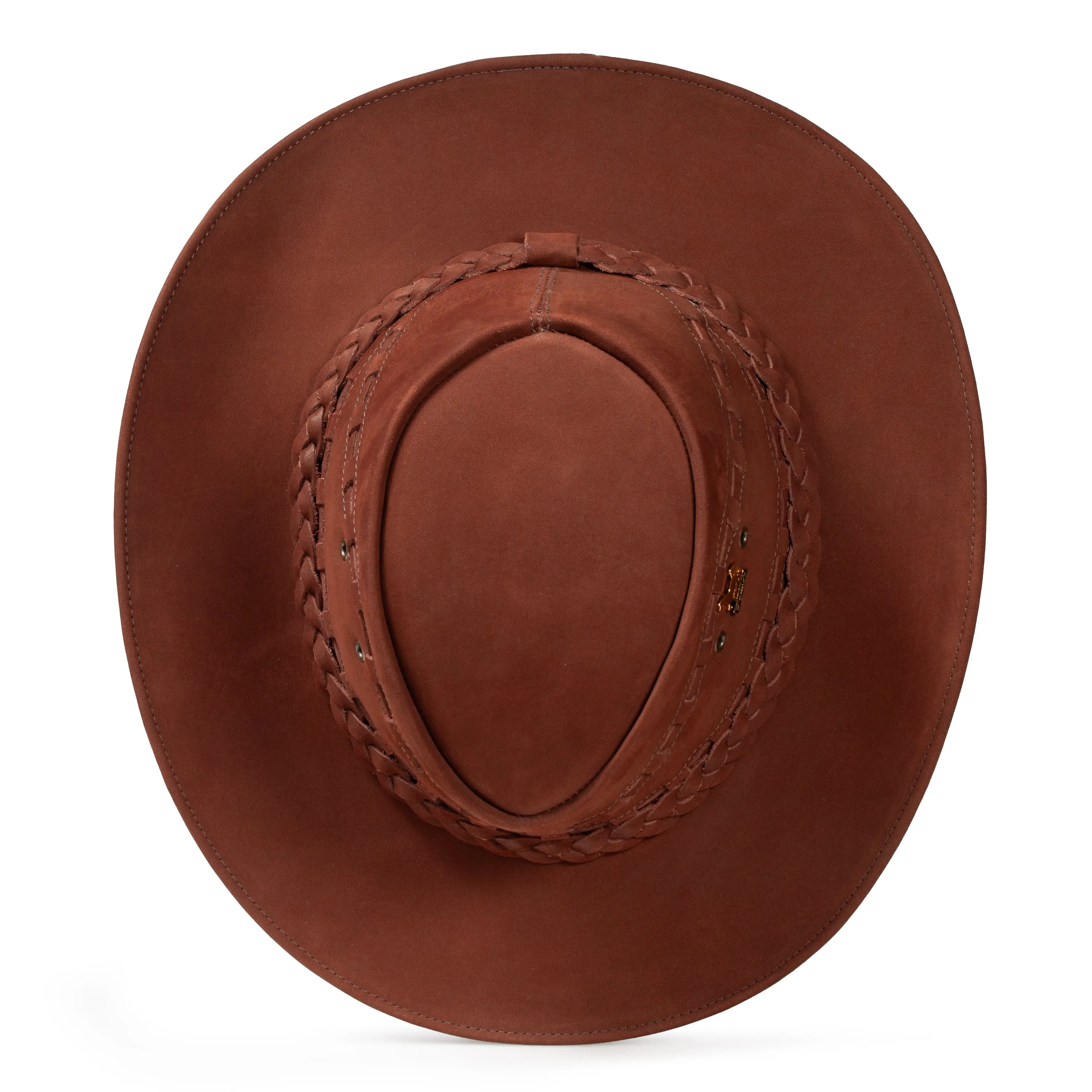 Brunello's Western Leather Hat in Terracotta Brown