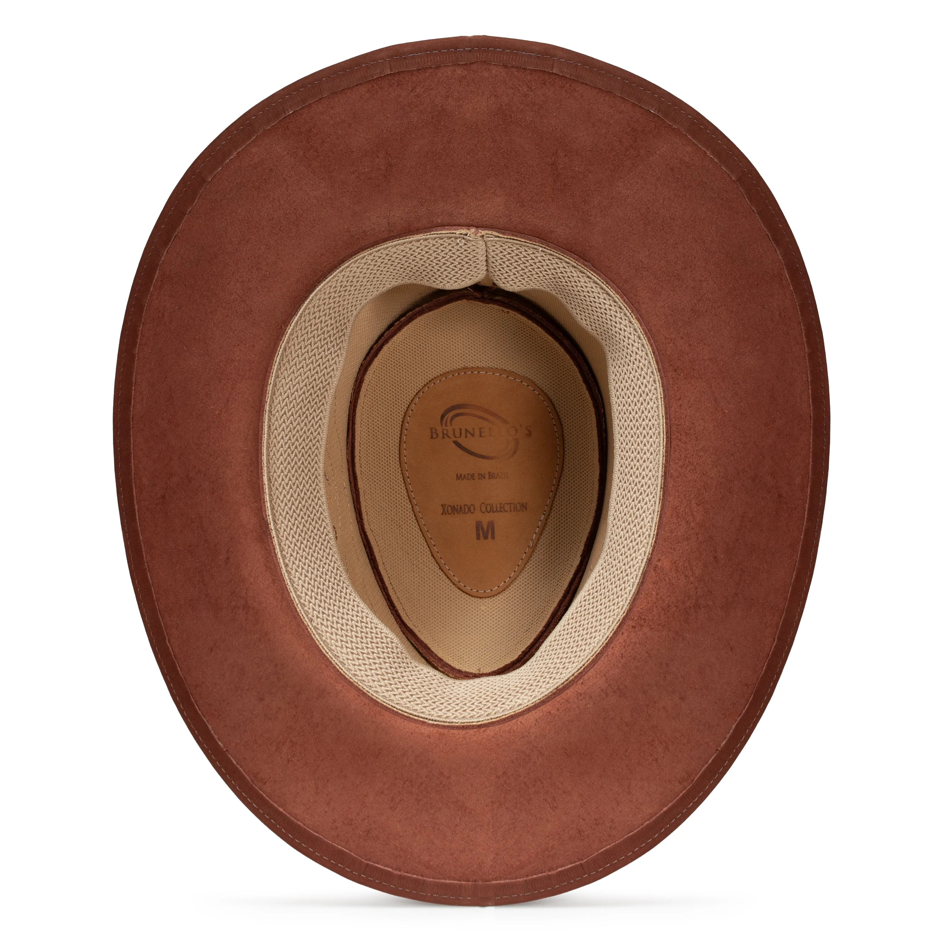Brunello's Western Leather Hat in Terracotta Brown