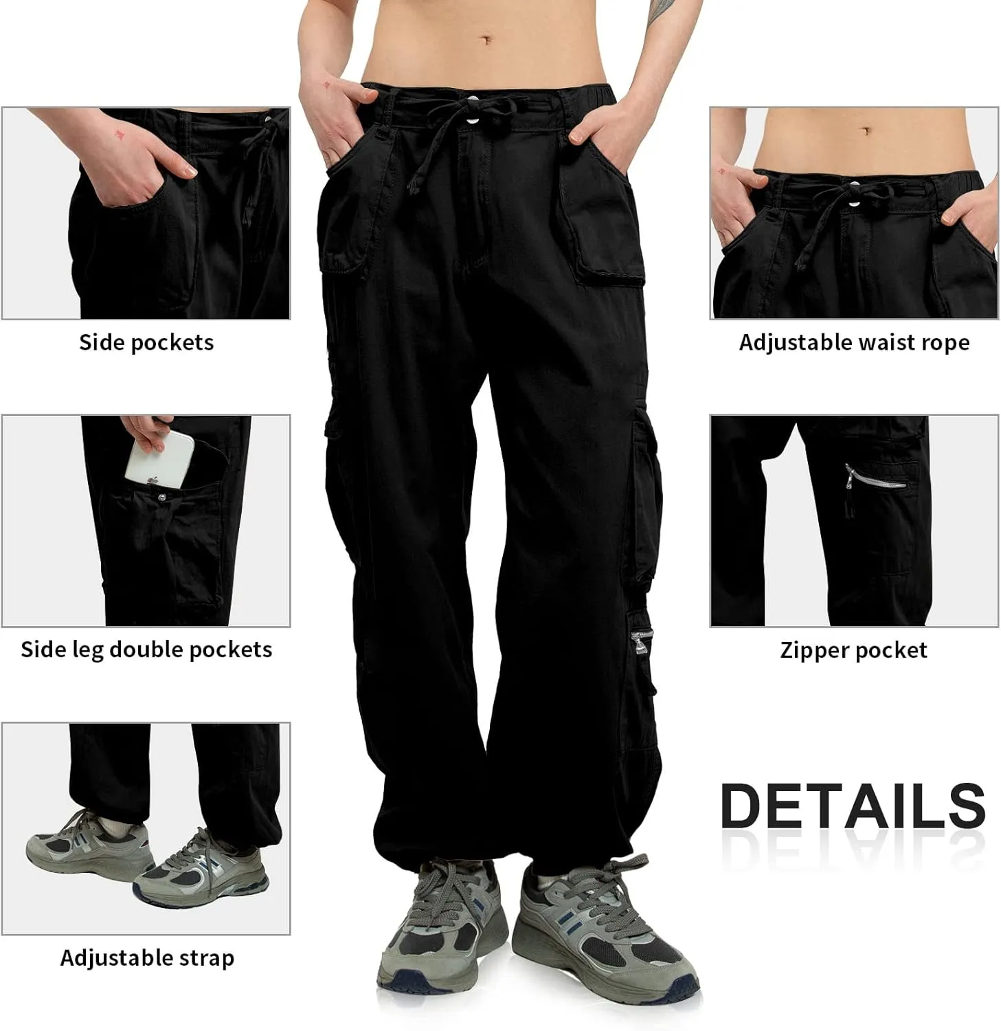 Cargo Pants Women Baggy Hiking Casual Cotton Military Tactical Army Combat Work Pants with 7 Pockets
