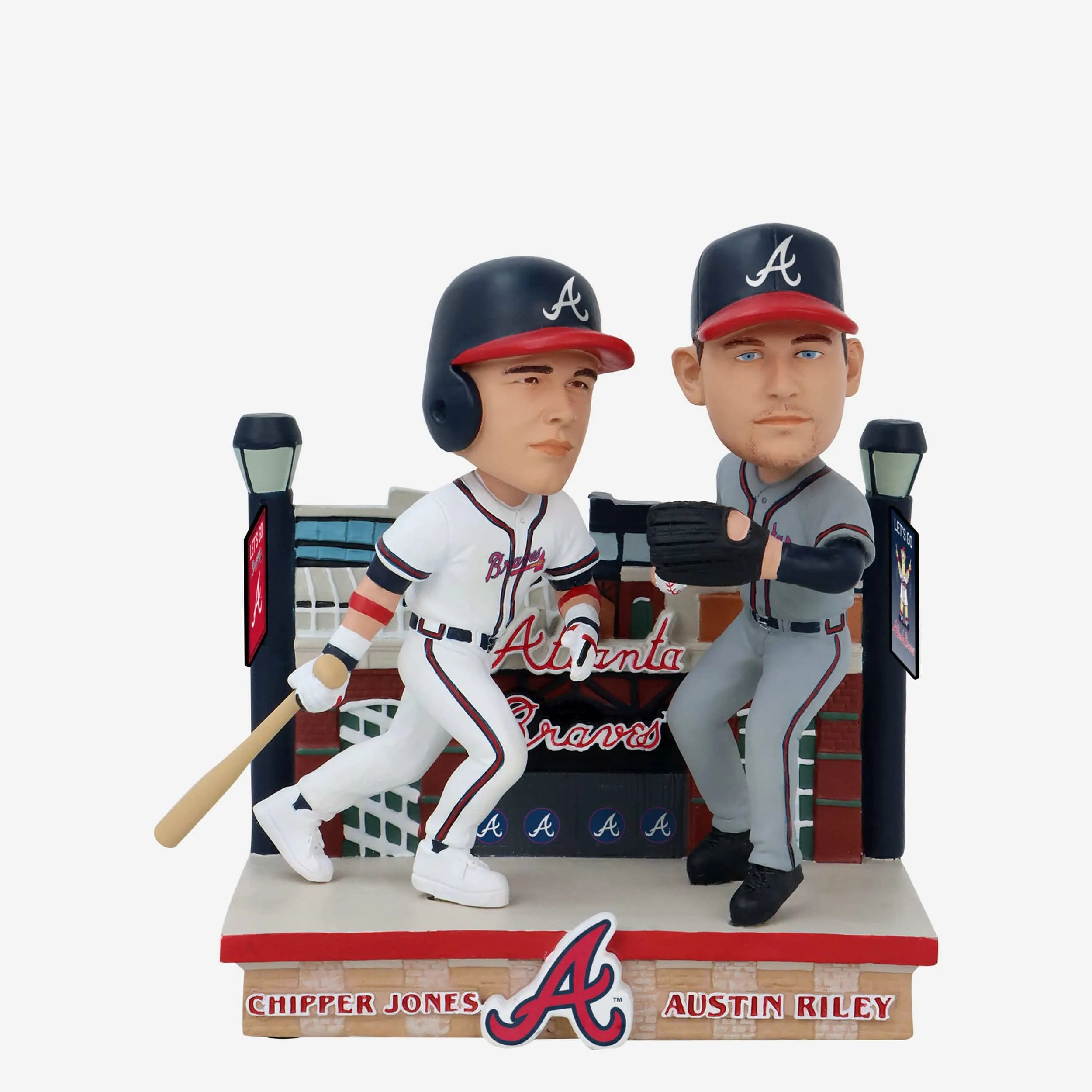 Chipper Jones & Austin Riley Atlanta Braves Then and Now Bobblehead