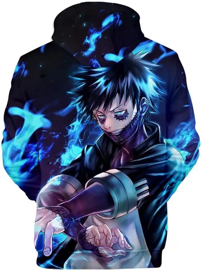 CHLOBLOM Boku No Hero Fleece Hoodie Novelty Hooded Pullover Sweatshirt for Adult