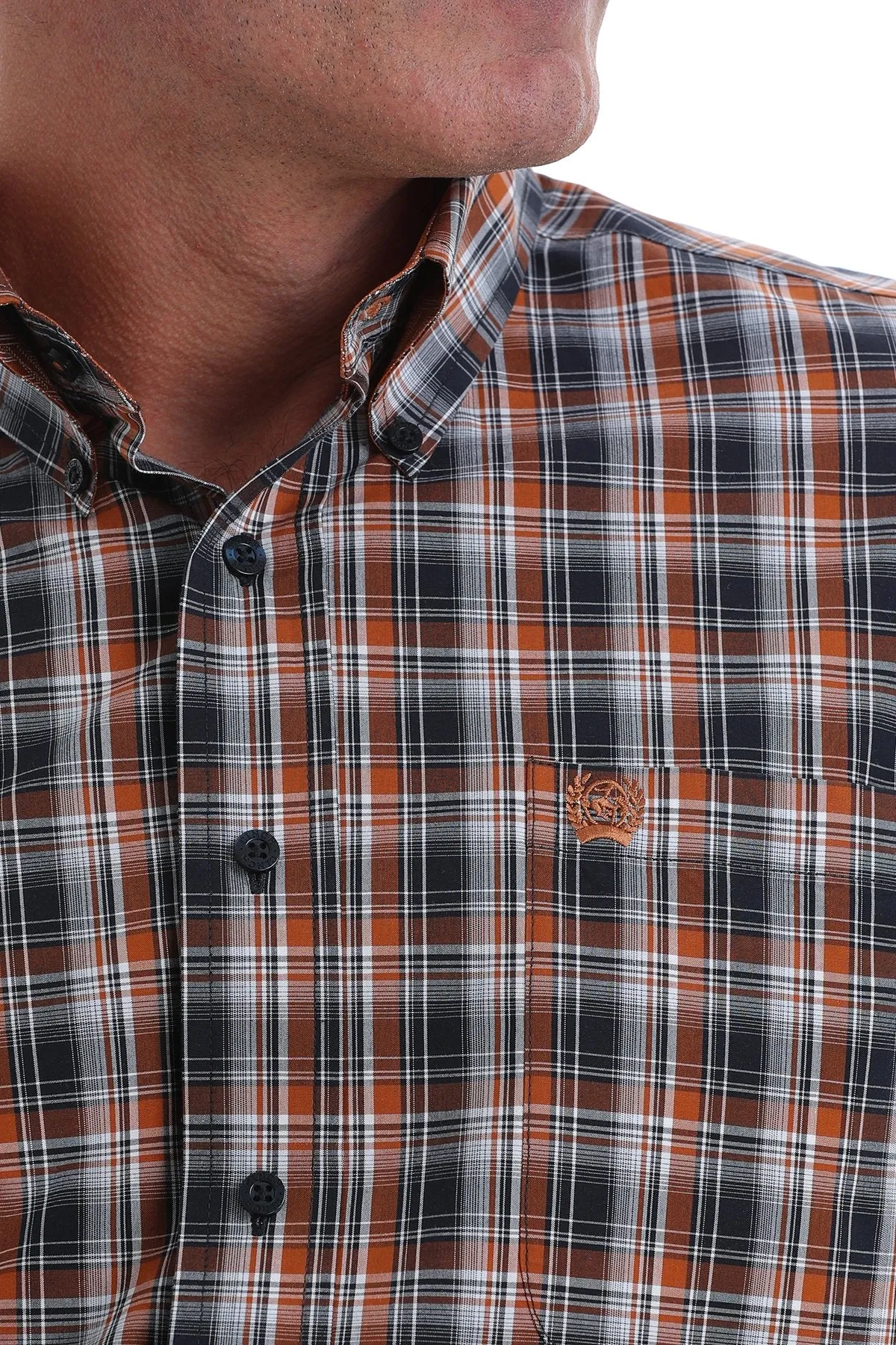Cinch Navy, Brown and White Plaid L/S Shirt