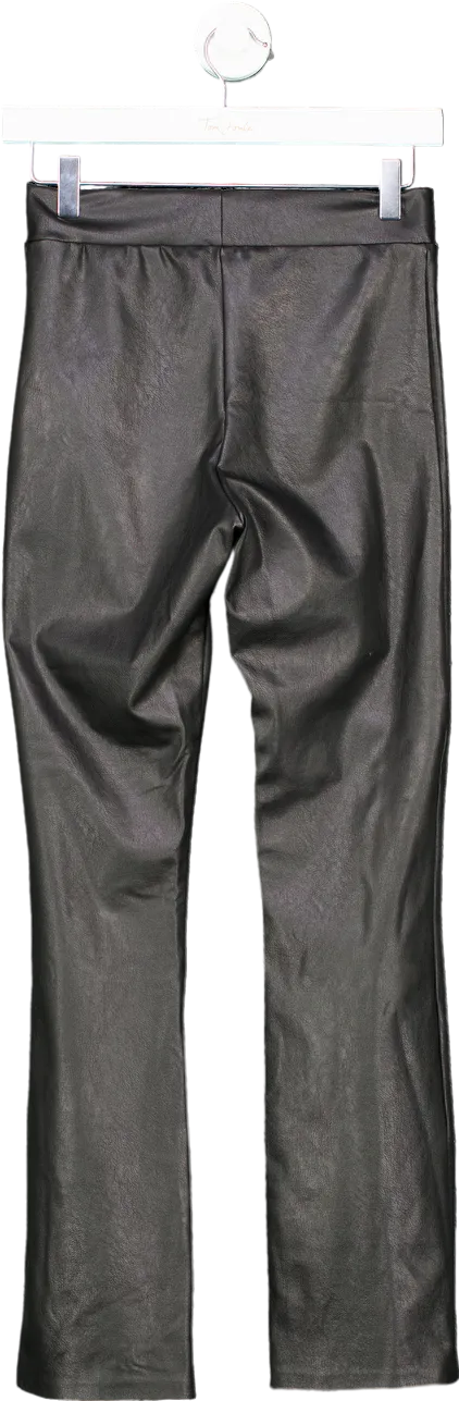 Commando Black Faux Leather Front Slit Pants UK S