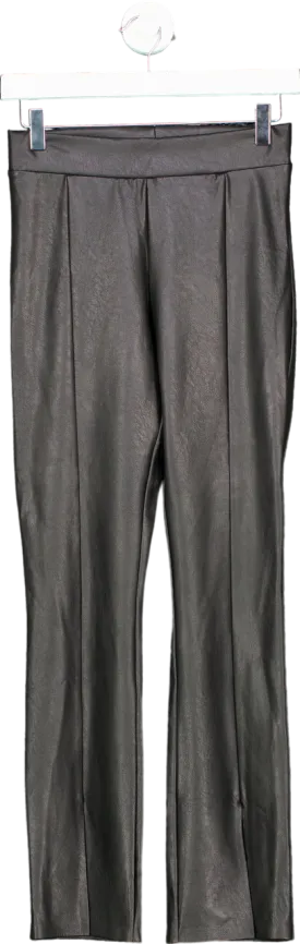 Commando Black Faux Leather Front Slit Pants UK S