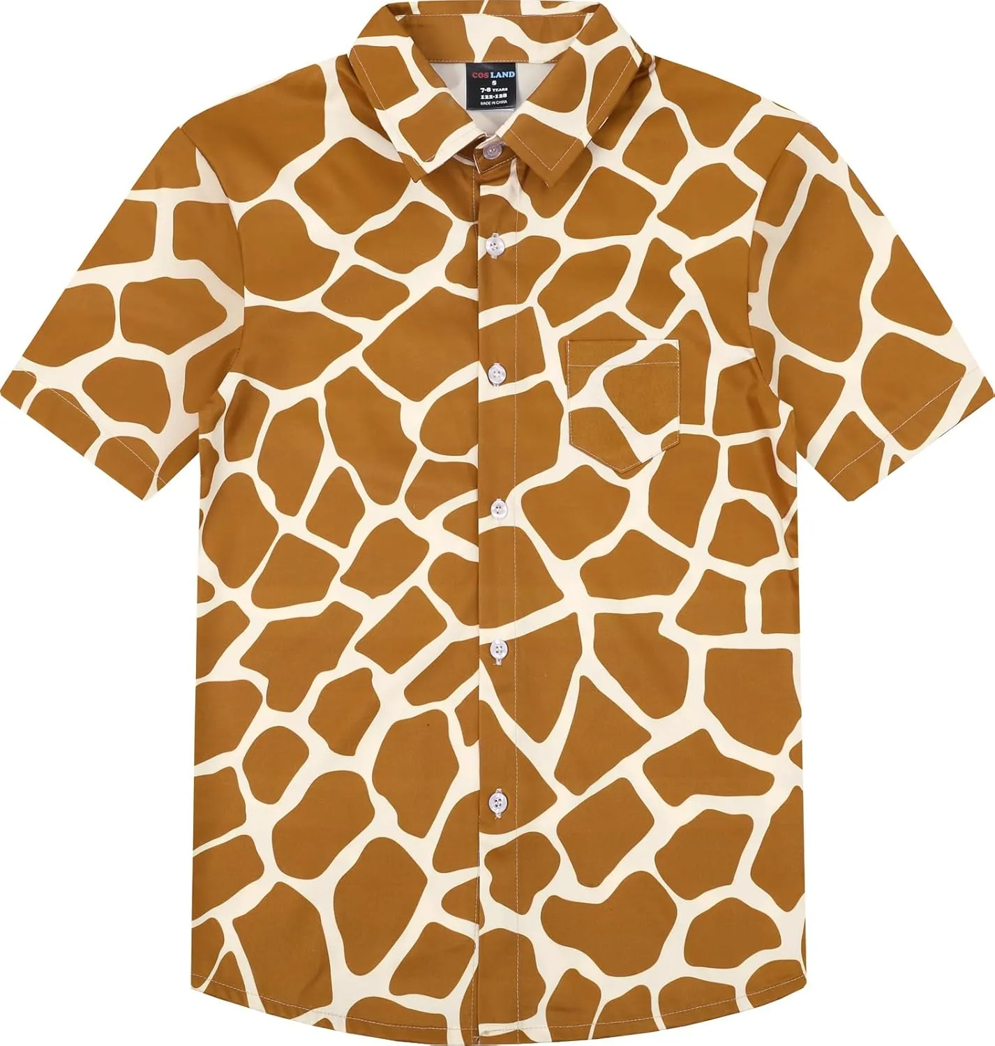 COSLAND Boys' Animal Print Hawaiian Shirt Kids' Novelty Button Down Shirt, X-Small-Large