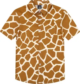 COSLAND Boys' Animal Print Hawaiian Shirt Kids' Novelty Button Down Shirt, X-Small-Large