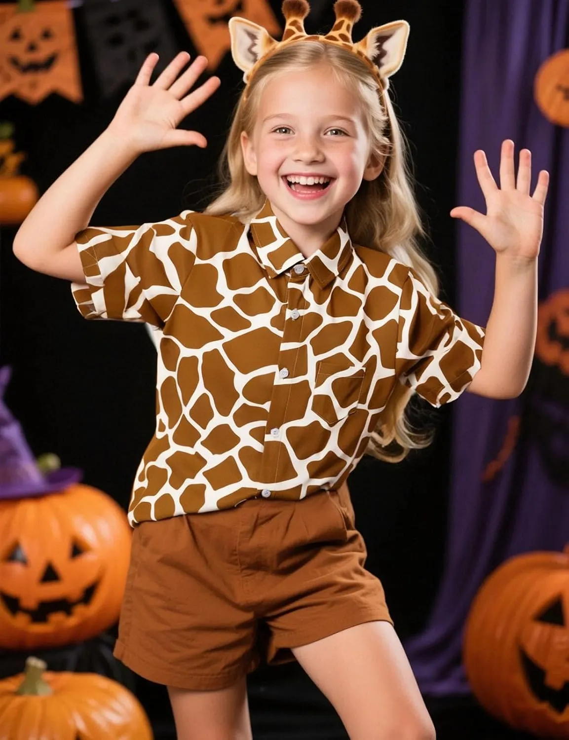 COSLAND Boys' Animal Print Hawaiian Shirt Kids' Novelty Button Down Shirt, X-Small-Large