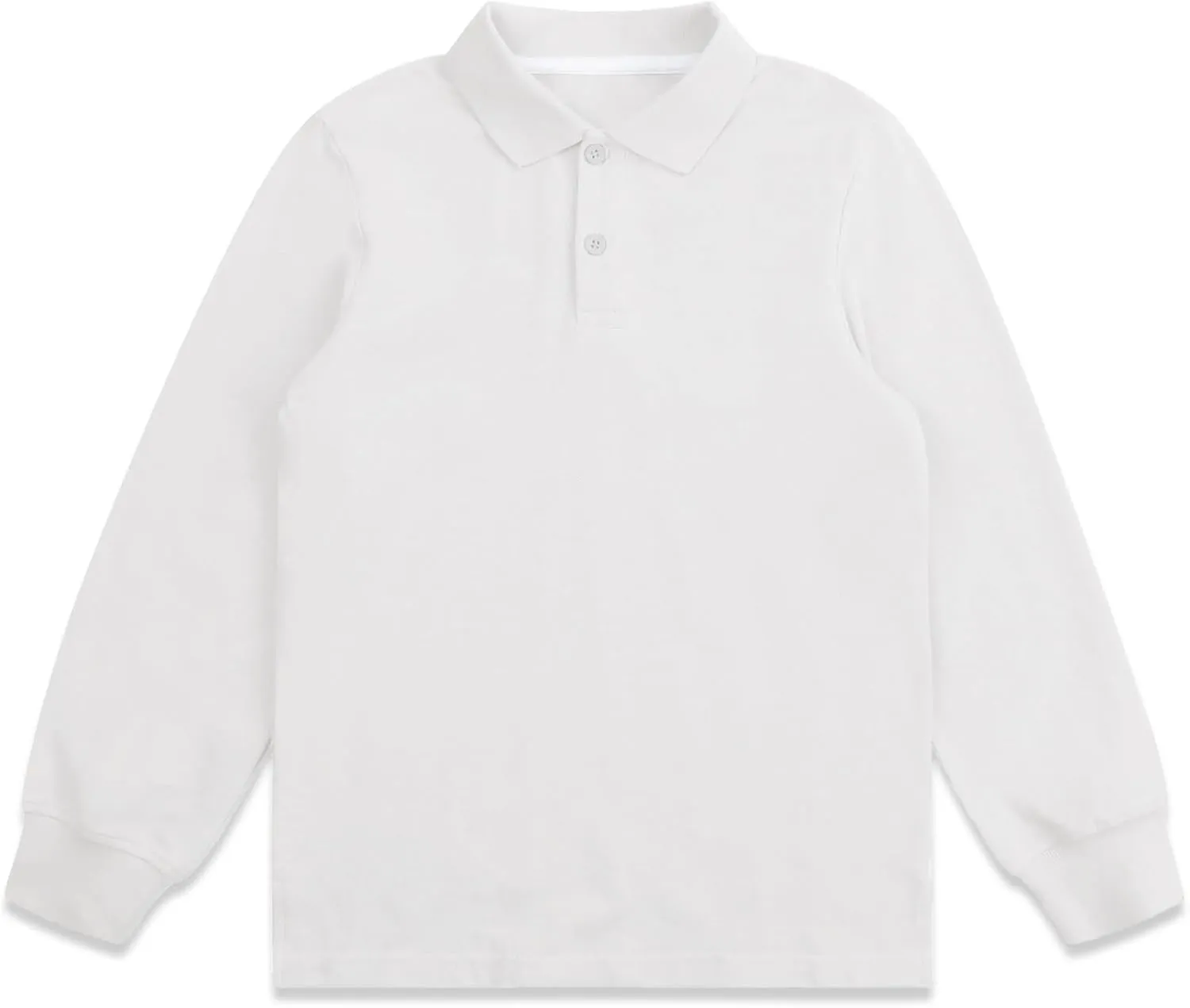 CUNYI Boys Polo Shirt Long Sleeve Cotton School Uniform Shirt Pique Tee Kids Golf Tops