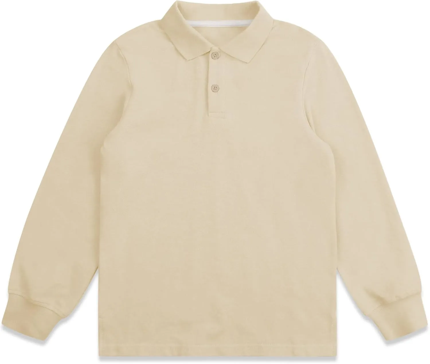 CUNYI Boys Polo Shirt Long Sleeve Cotton School Uniform Shirt Pique Tee Kids Golf Tops