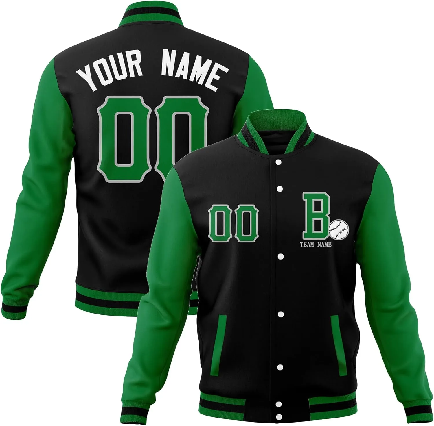 Custom Mens Lightweight Bomber Jacket Windbreaker Varsity Jacket Personalized Stitched Team Name Number