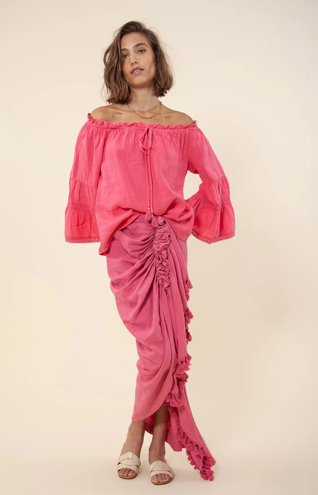 Darci Solid Off the Shoulder Top