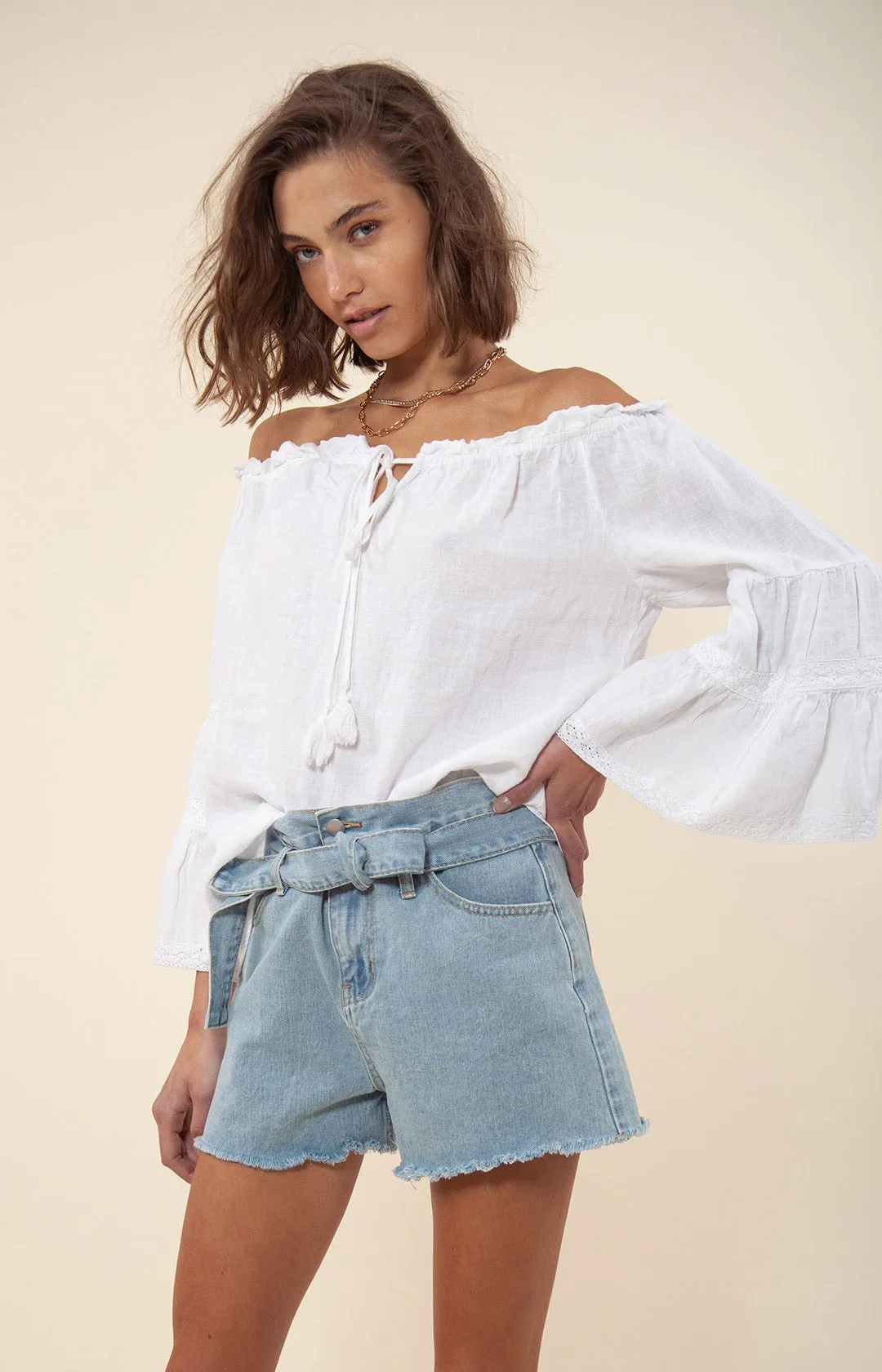 Darci Solid Off the Shoulder Top