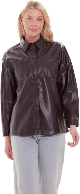 DIASHINY Faux Leather Jacket For Women, Zip Up Moto Biker Coat, Short PU Motorcycle Outwear