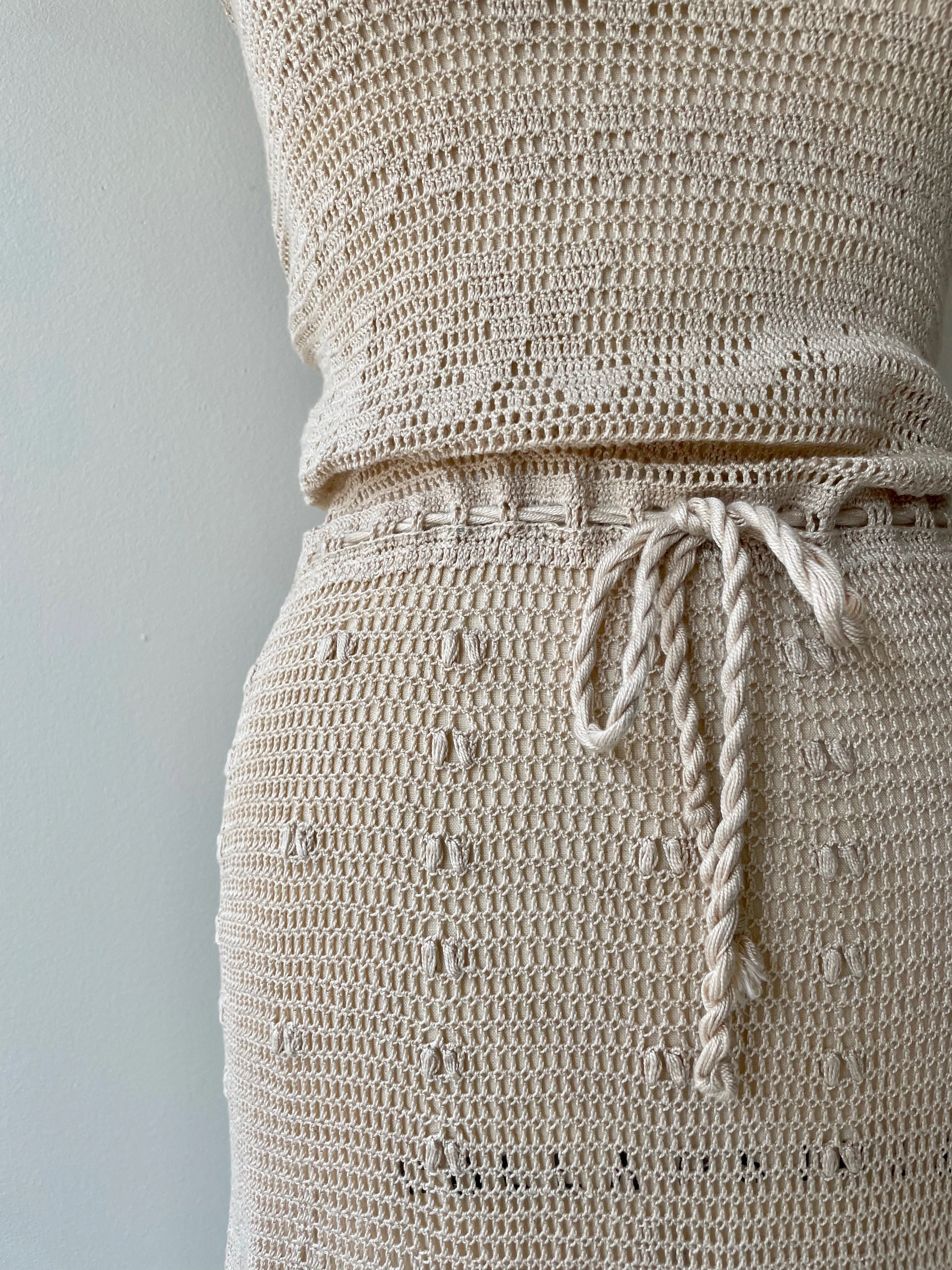Ecru 1930s Crochet Dress