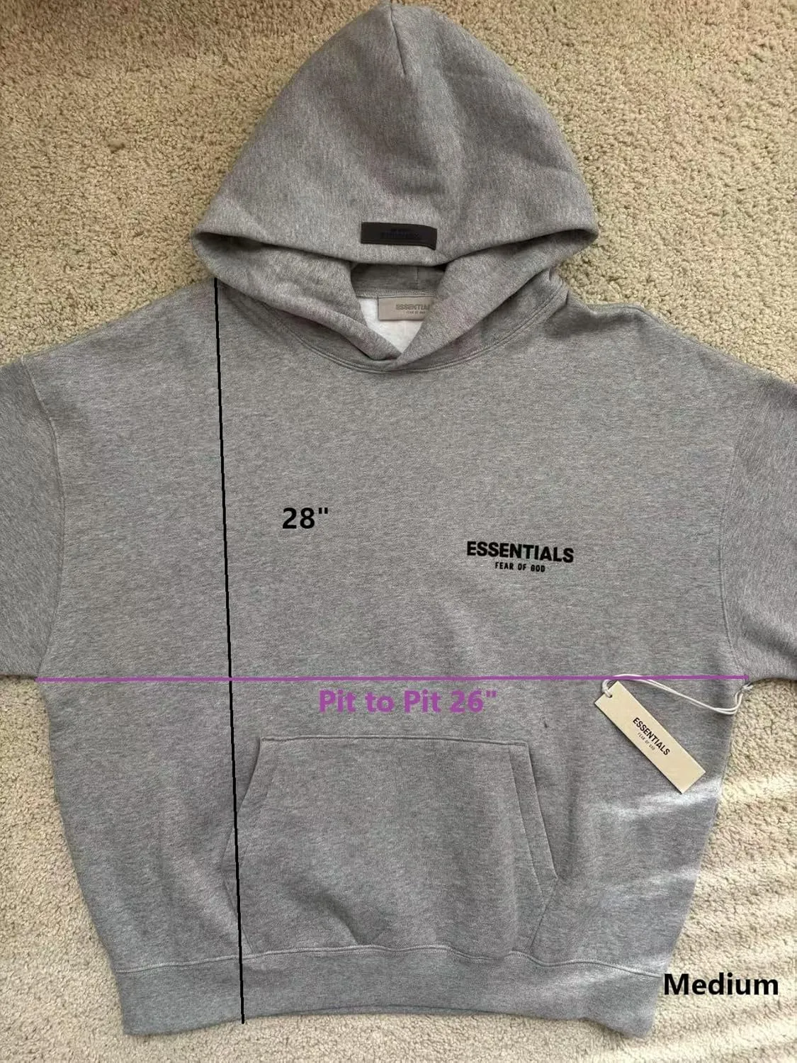 ESSENTIALS Pullover Hoodie Cotton Blend Adult Men Oversized, baggy fit. choose One or Two size down.