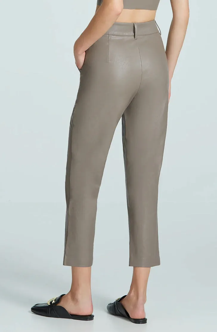 Faux Leather 7/8 Trouser in Ash as