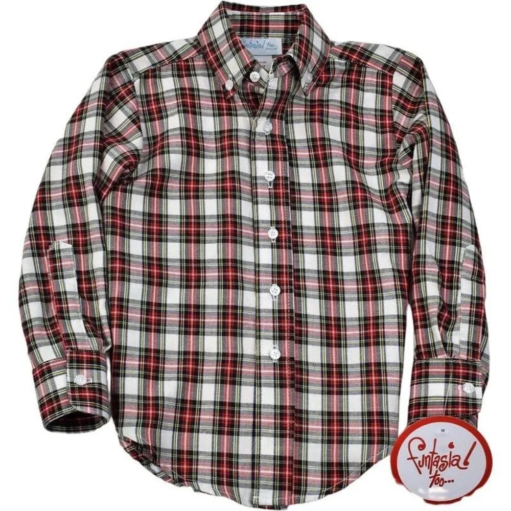 Funtasia Too Holiday Plaid Button Down Shirt