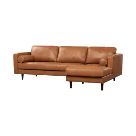 GEORGIA Genuine Leather Sectional Sofa - Oxford Spice