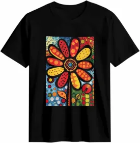 Graphic T Shirts for Women, Boho Abstract Flower Cotton Girls Tees Short Sleeve Crewneck Summer Gym Casual Tops Graphic T Shirts for Women, Boho Abstract Flower Cotton Girls Tees Short Sleeve Crewneck Summer Gym Casual Tops