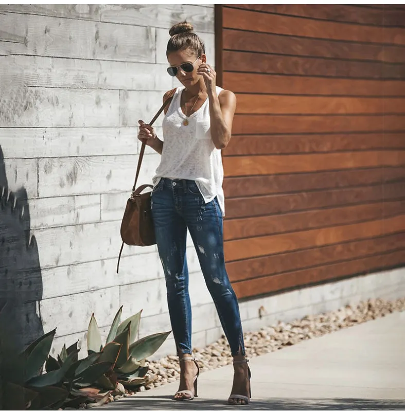 High Waisted Ripped Jeans