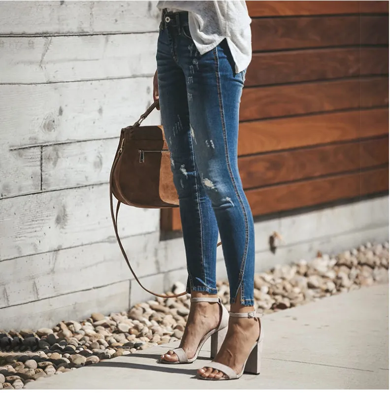 High Waisted Ripped Jeans