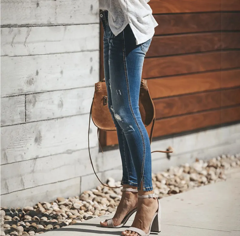 High Waisted Ripped Jeans