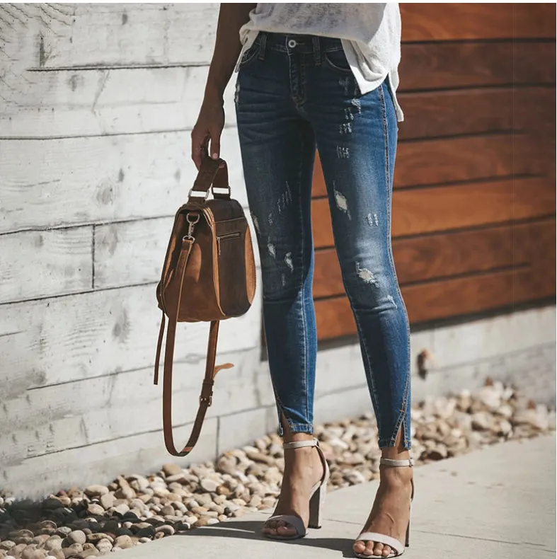 High Waisted Ripped Jeans