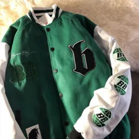 Joskaa Christmas Gift Women Retro Letter Embroidery Jackets Coat Couple Y2K High Street Hip-hop Baseball Uniform Loose Stitching Zipper Jacket 2024