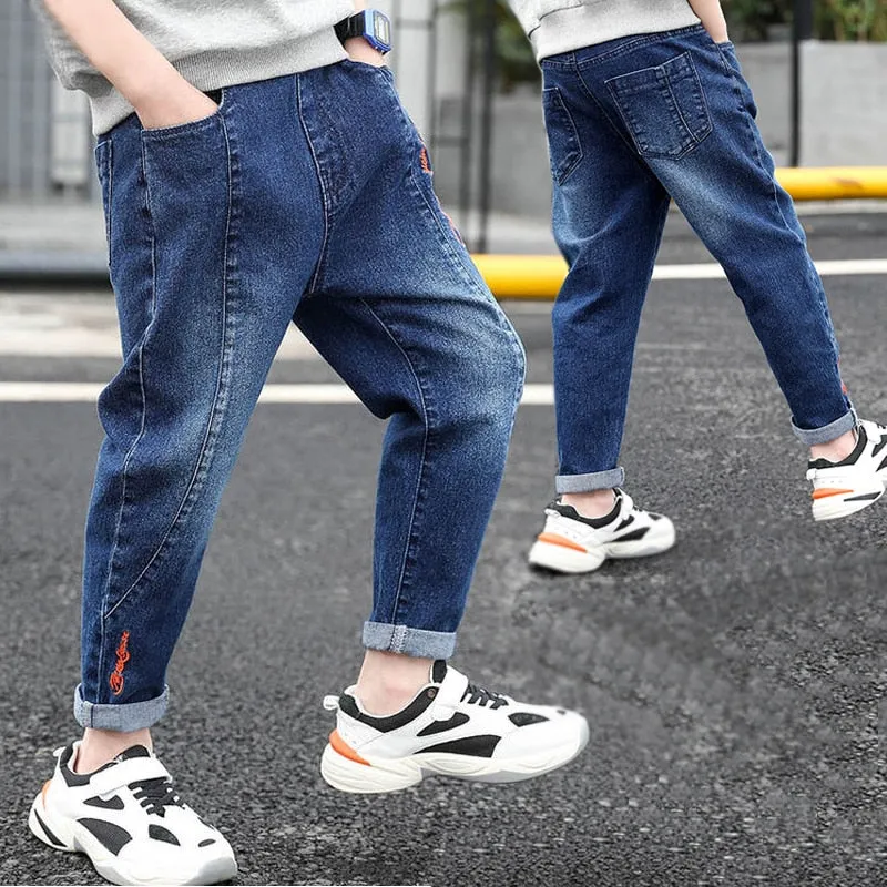 Kids Boys Jeans Loose Denim Clothing Pants Fashion Boy Casual Cowboy Long Pants - BJN0110