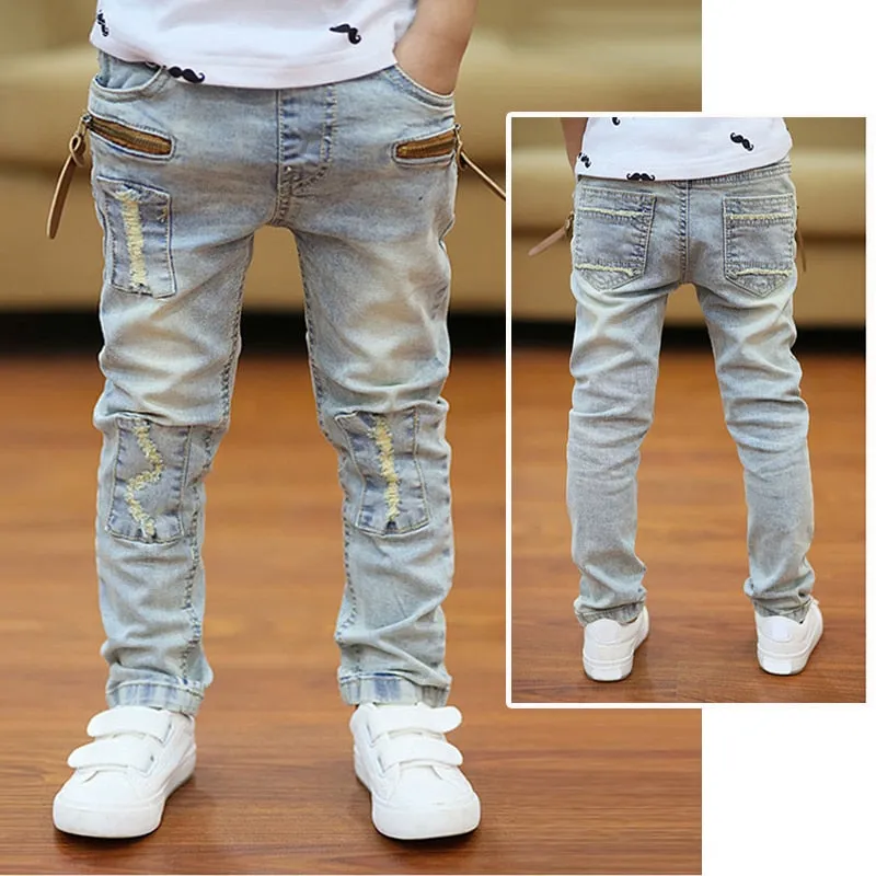 Kids Boys Jeans Loose Denim Clothing Pants Fashion Boy Casual Cowboy Long Pants - BJN0110