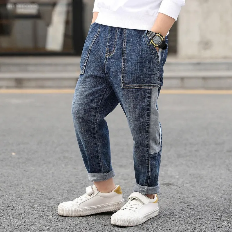 Kids Boys Jeans Loose Denim Clothing Pants Fashion Boy Casual Cowboy Long Pants - BJN0110