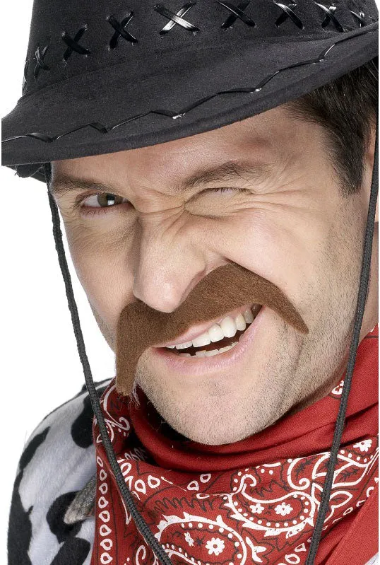 Klassischer Cowboy Schnurrbart braun