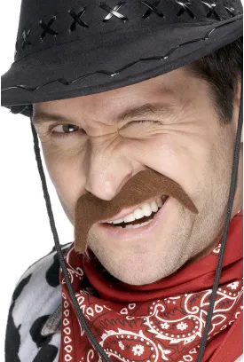 Klassischer Cowboy Schnurrbart braun