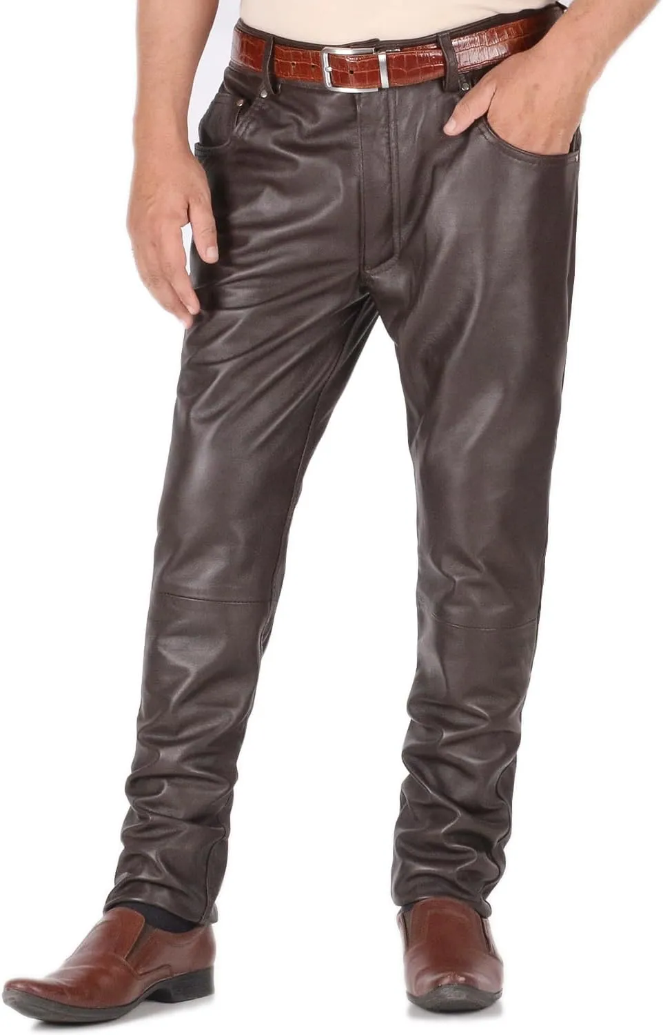 Laverapelle Men's Genuine Lambskin Leather Pants (Black, Leather Jeans) - 1804001