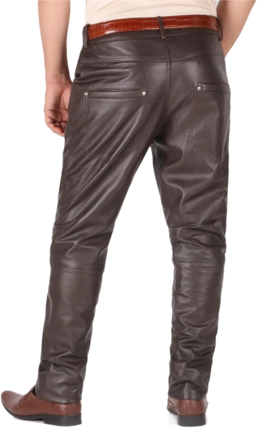 Laverapelle Men's Genuine Lambskin Leather Pants (Black, Leather Jeans) - 1804001