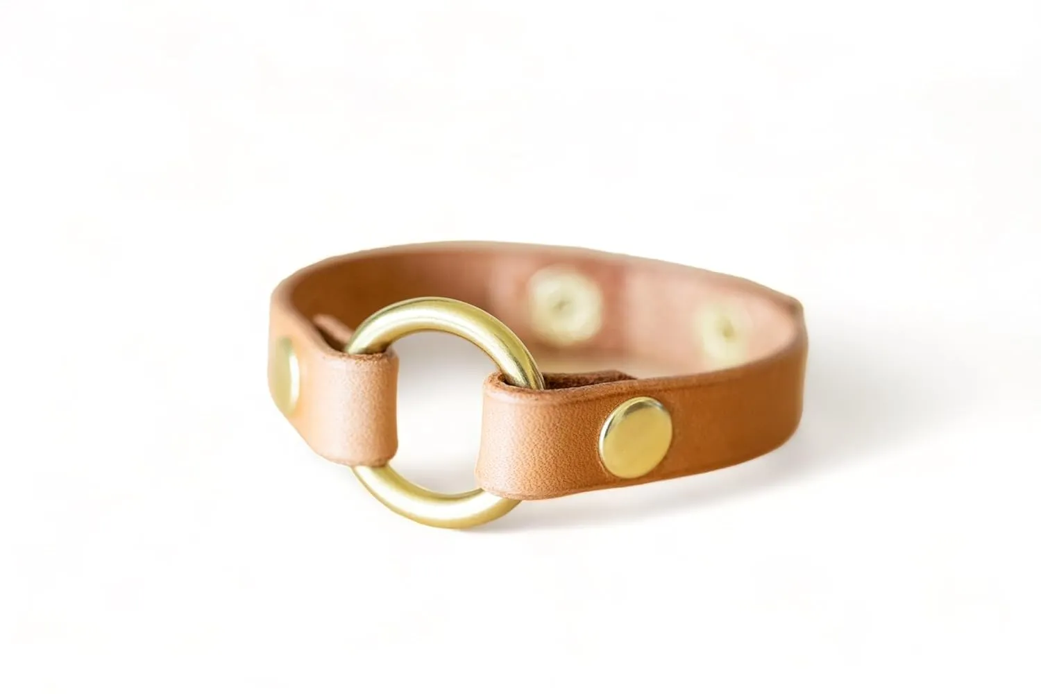 Leather Ring Bracelet - Wedding Ring Bracelet - Natural   Brass - Grief Memory Wedding Band Bracelet - Wear The Ring