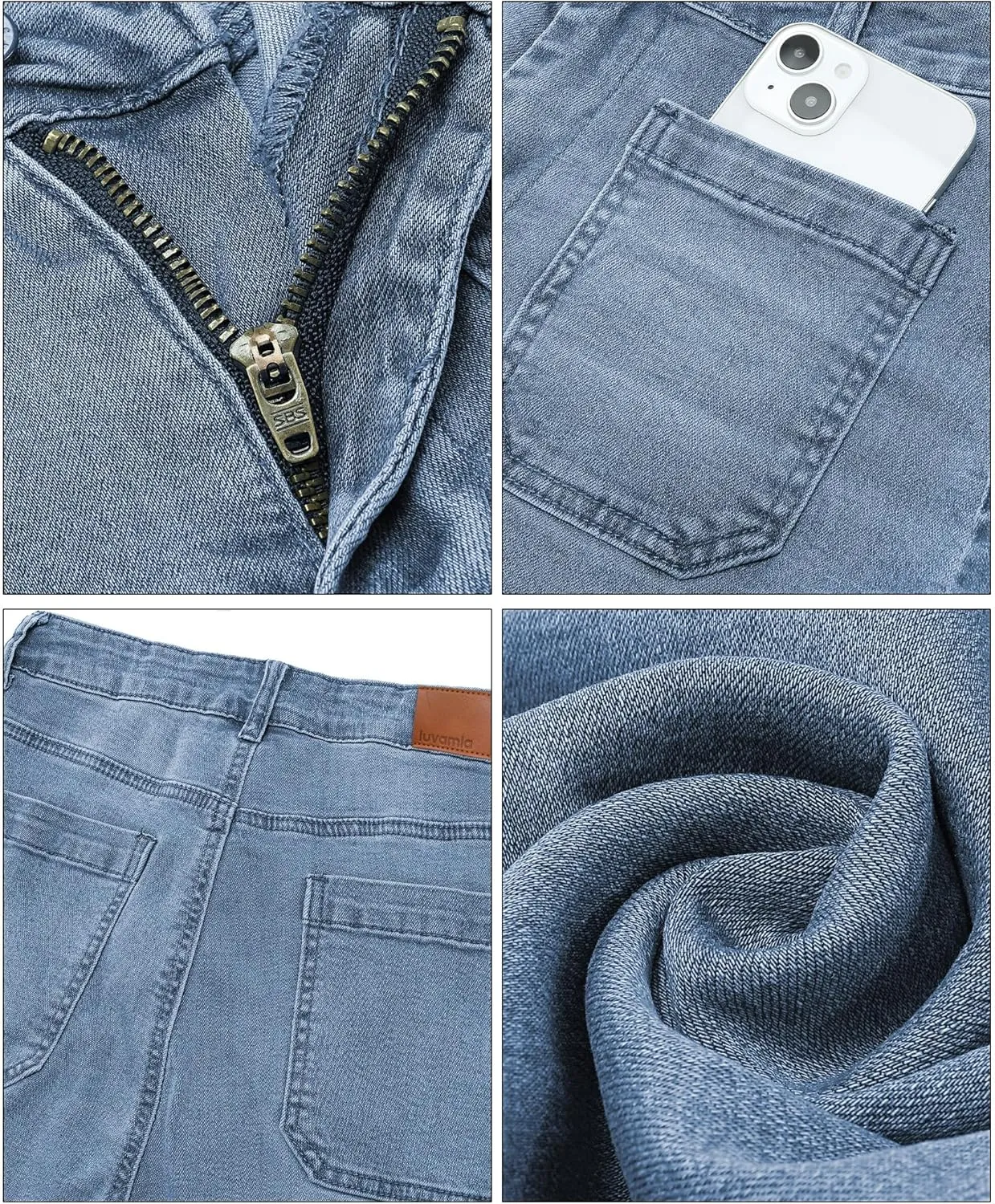 luvamia Wide Leg Jeans for Women Trendy High Waisted Flare Jeans Cropped Denim Pants Stretchy Baggy with Patch Pockets