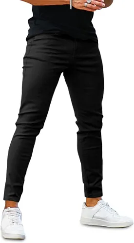 Mens Jeans Skinny Stretch Premium High Rise Colored Jeans Expandable Waist