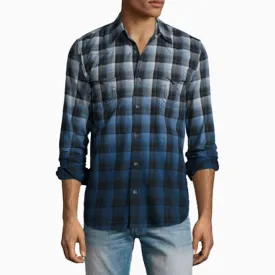 Men's Men's Dip-Dye Plaid Western Shirt