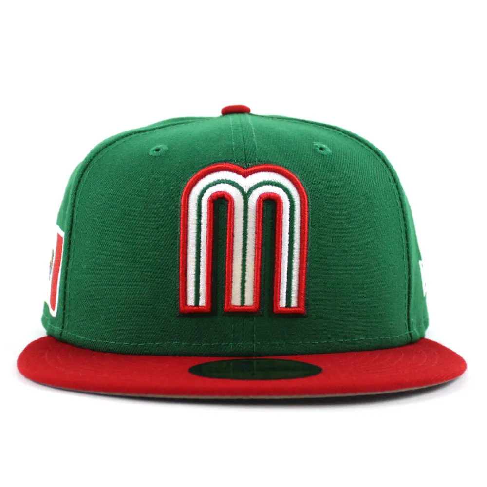 Mexico 2023 World Baseball Classic (WBC) New Era 59Fifty Fitted Hat (Green Red Grey Under Brim)